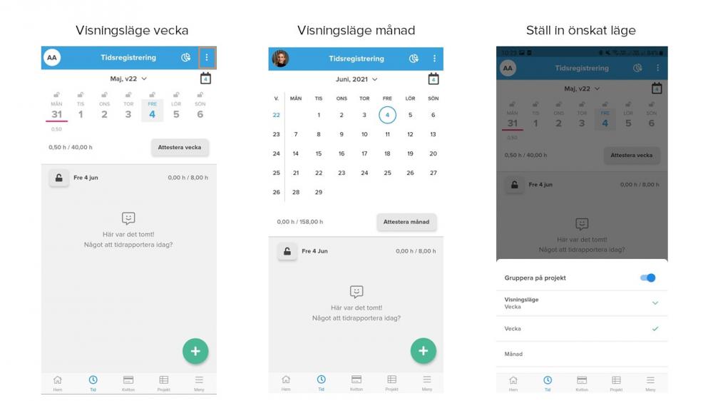 mobilapp tidrapportering 